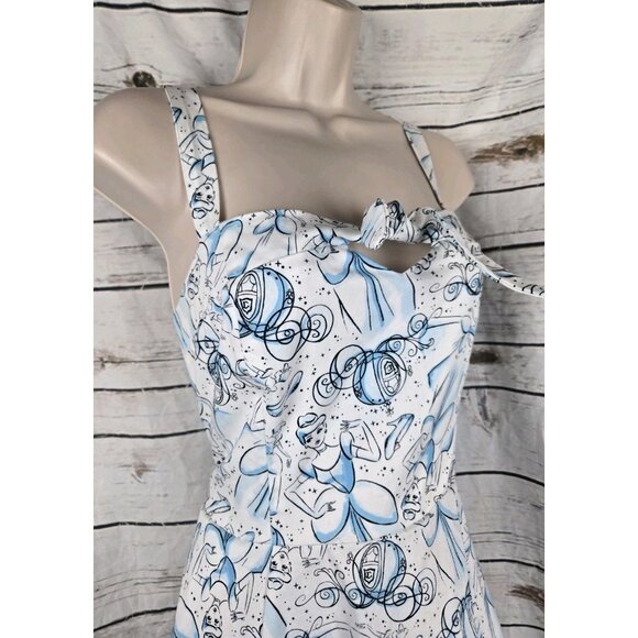 Torrid Disney Cinderella Dress 16 Fit & Flare Womens Blue Retro Rockabilly Pinup - Picture 4 of 7